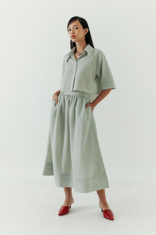 Sonya Skirt Stripes - Sage