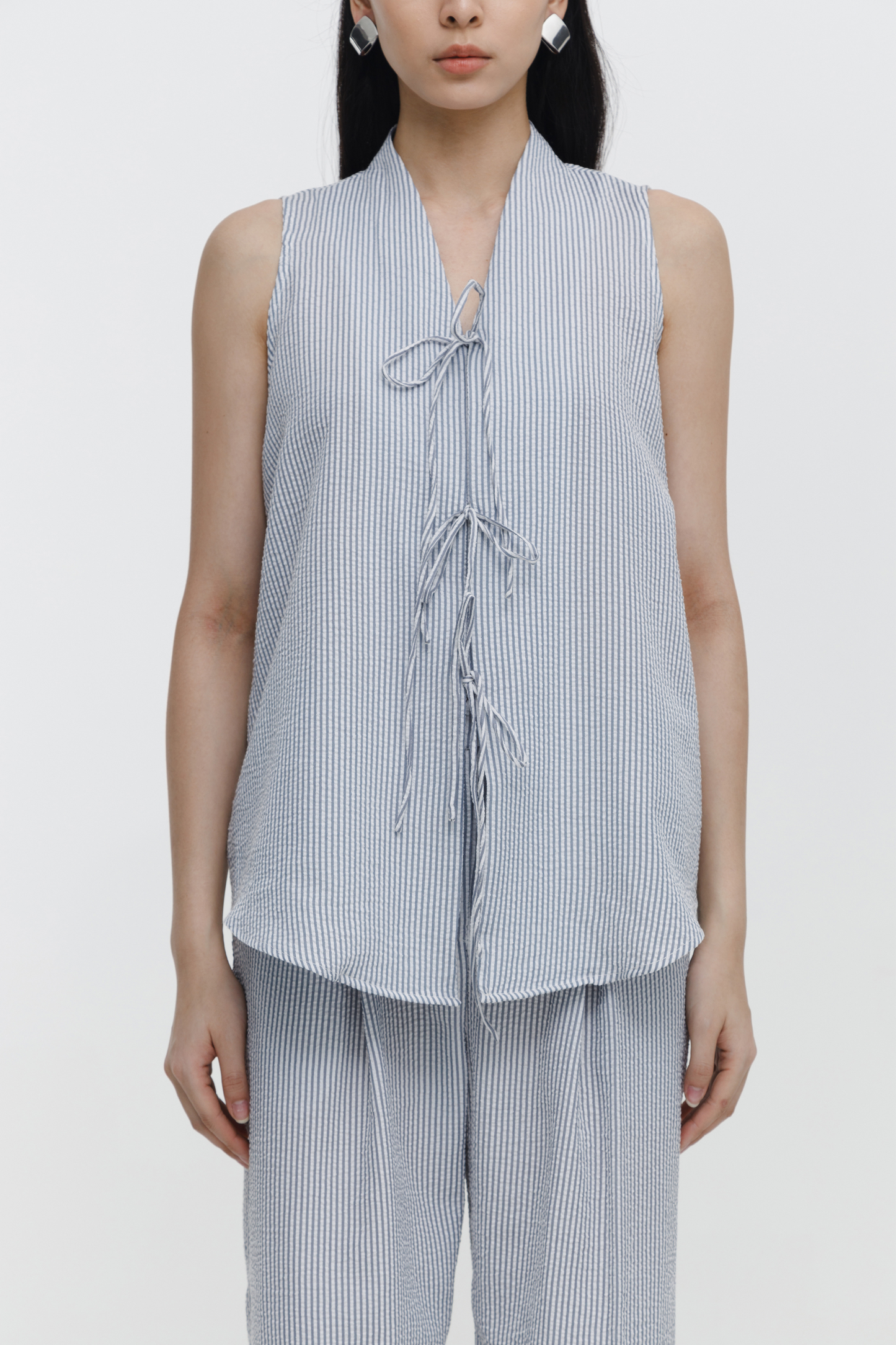 Luca Top - Grey Stripes