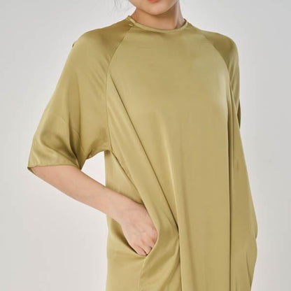 Basic Silk Dress - Pistachio