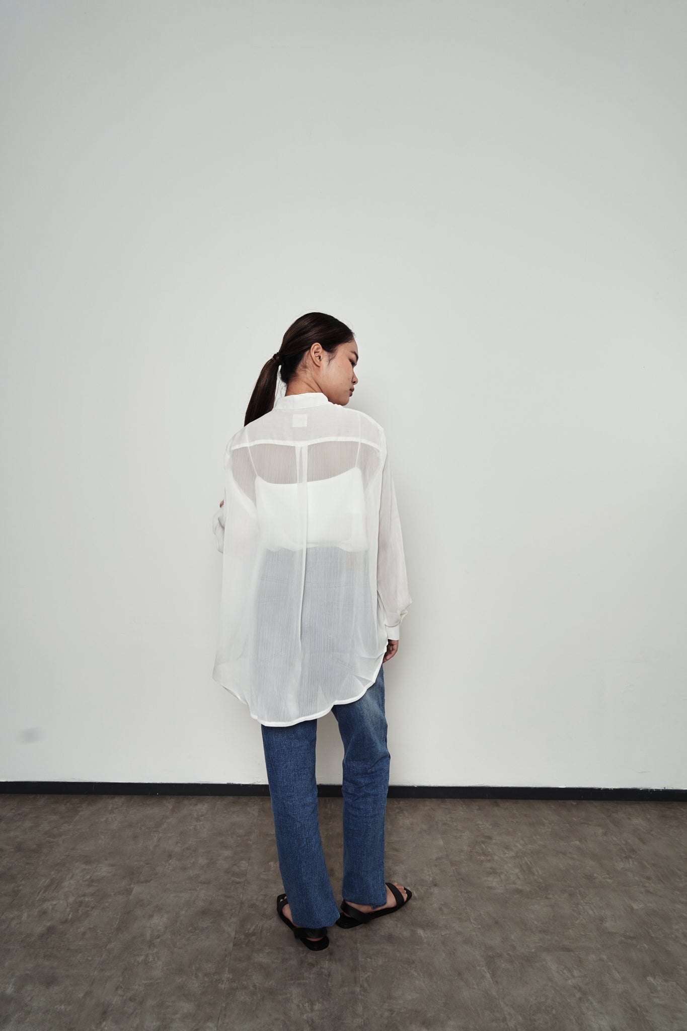 Basic Loose Blouse - Sheer White