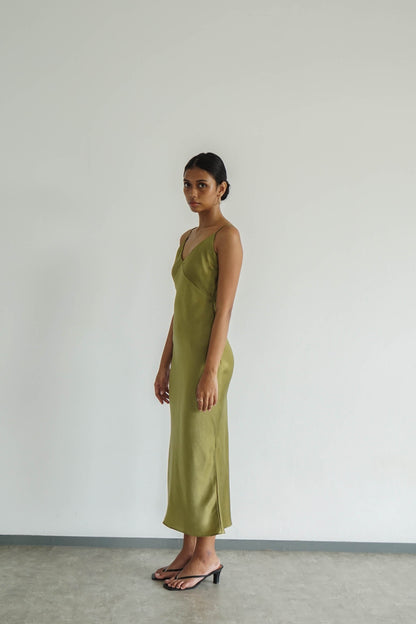 Slip Dress - Moss Green