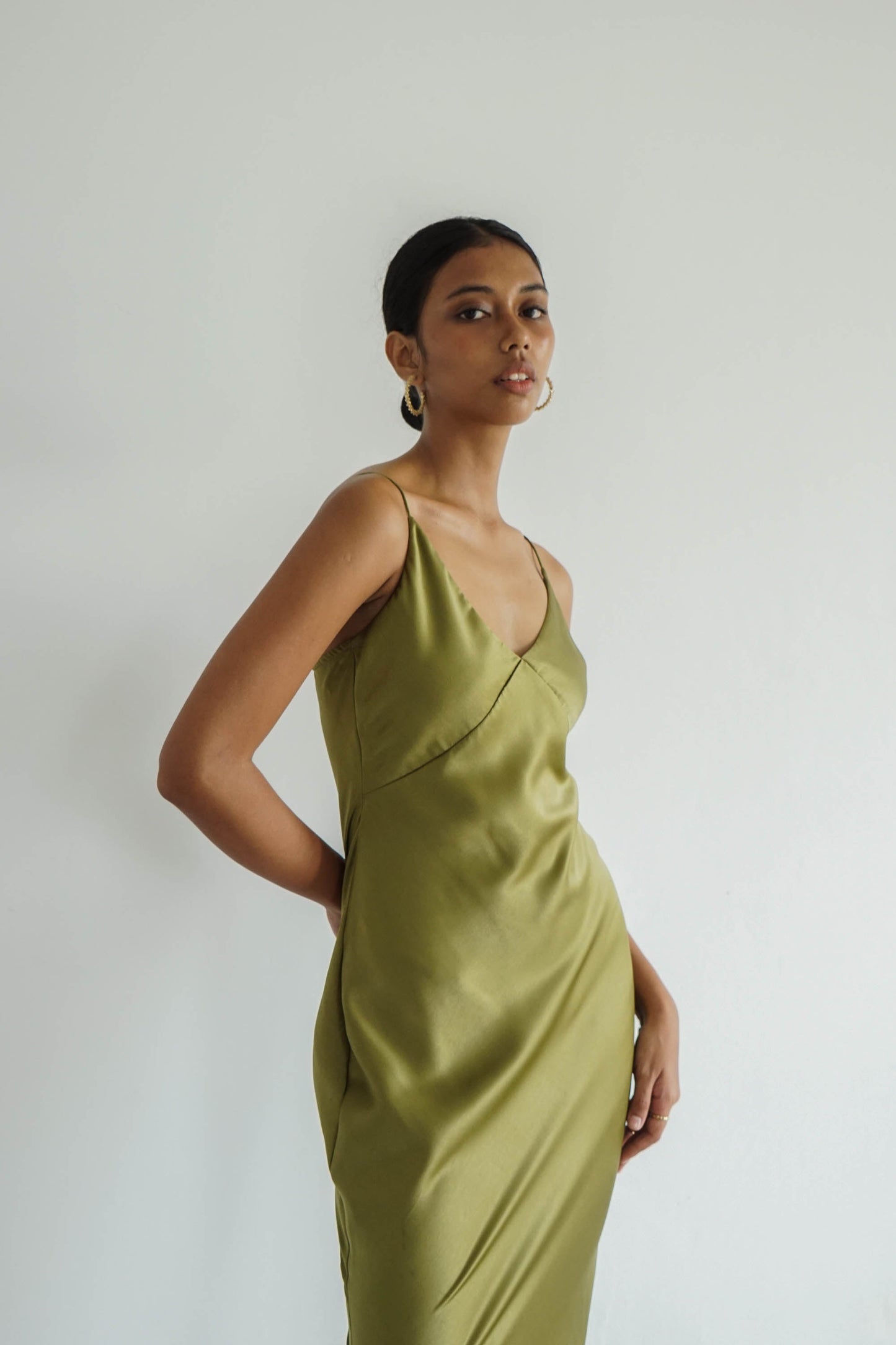 Slip Dress - Moss Green