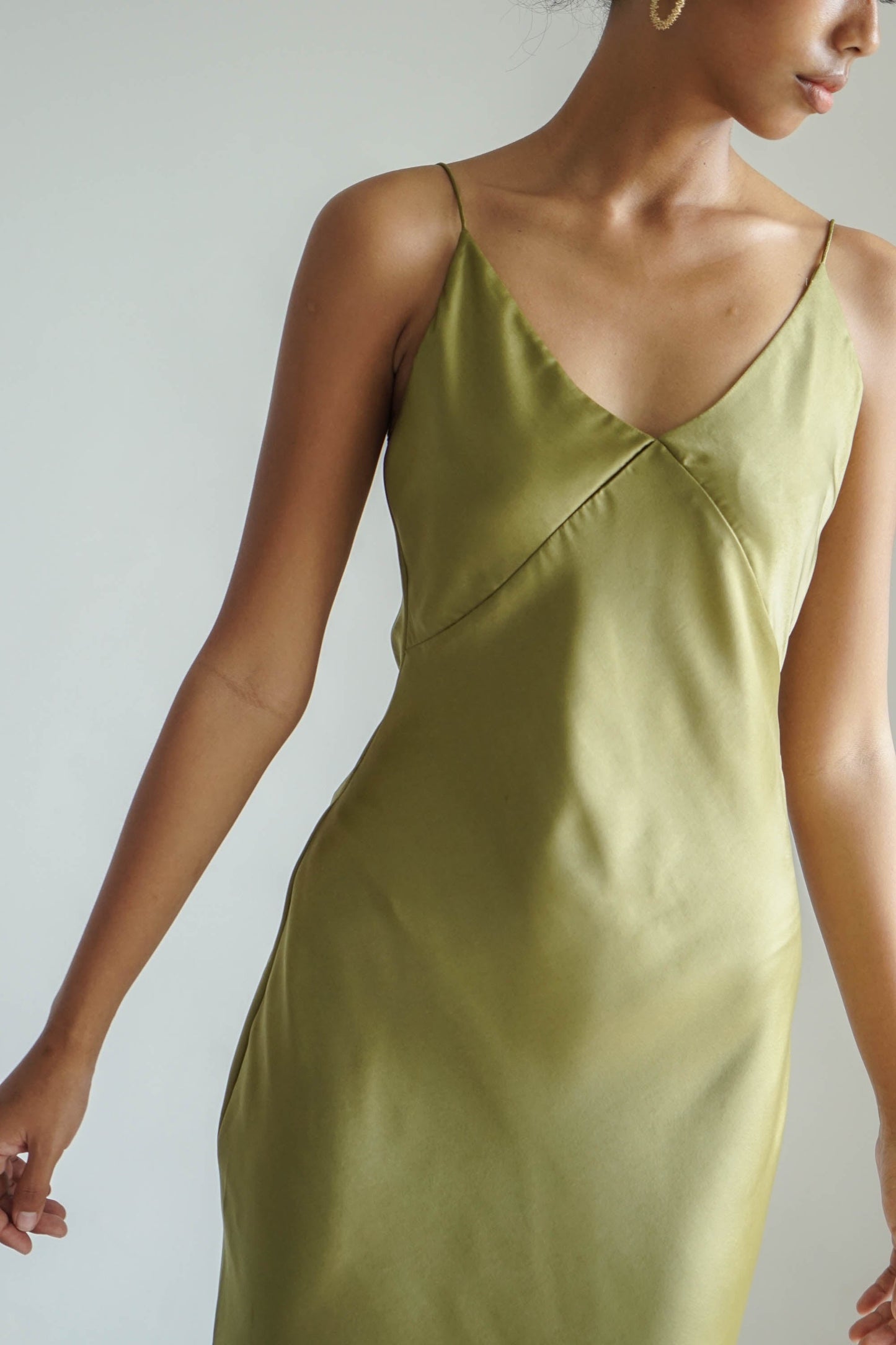 Slip Dress - Moss Green