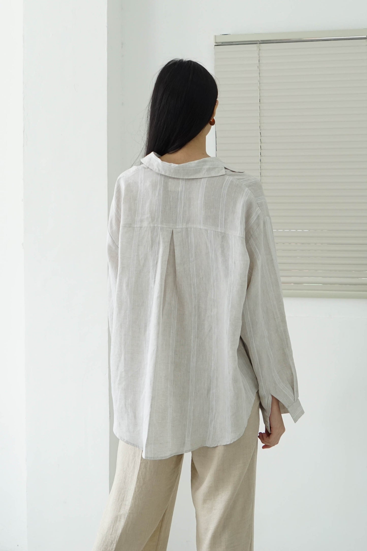 Oversized Linen Shirt - Cream