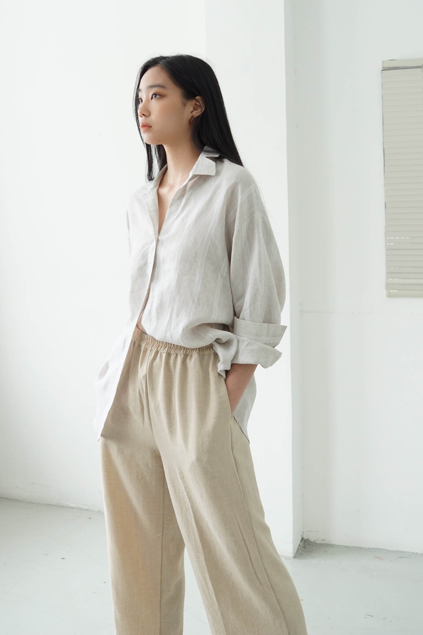 Oversized Linen Shirt - Cream