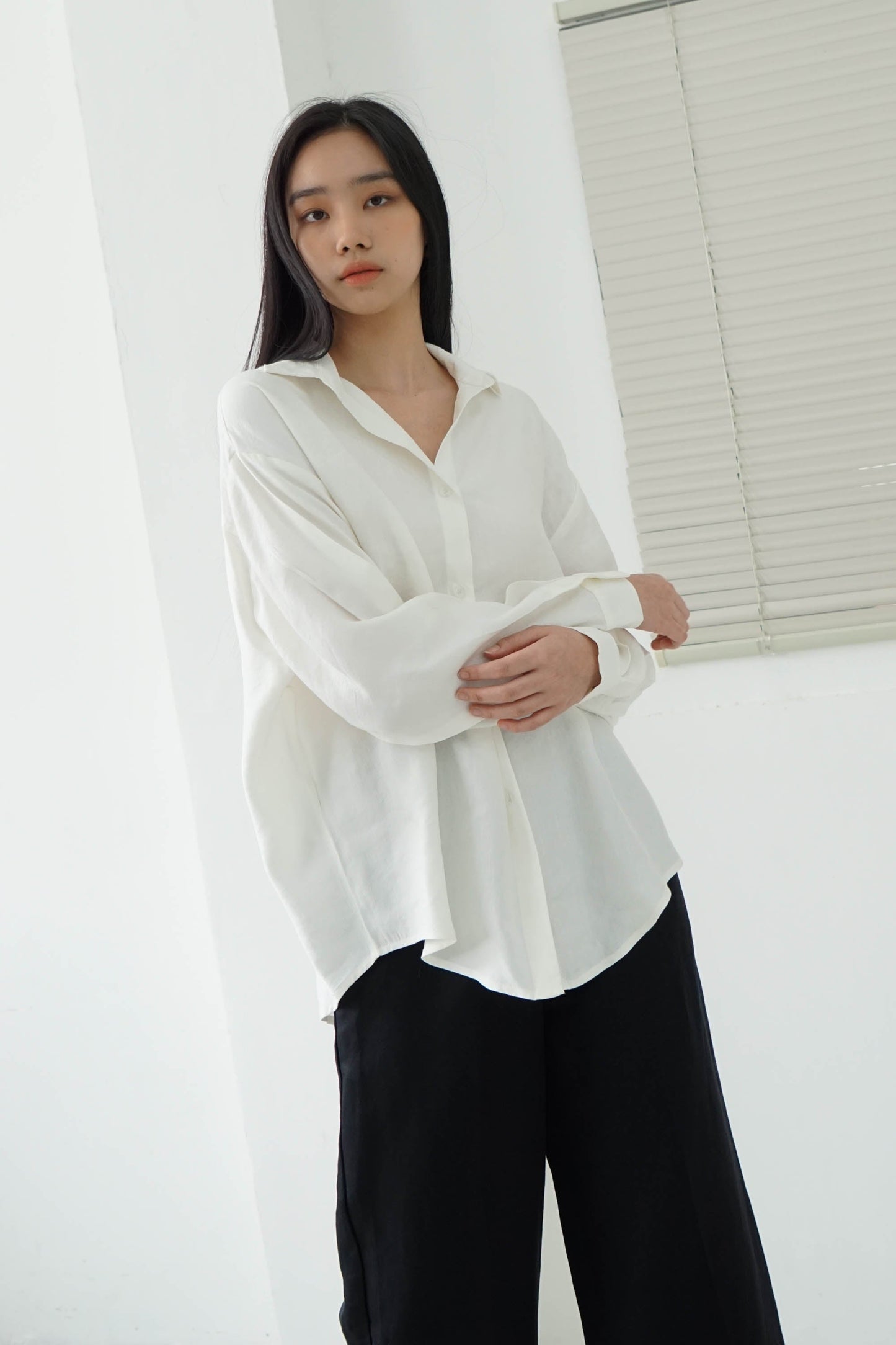 Oversized Linen Shirt - Broken White