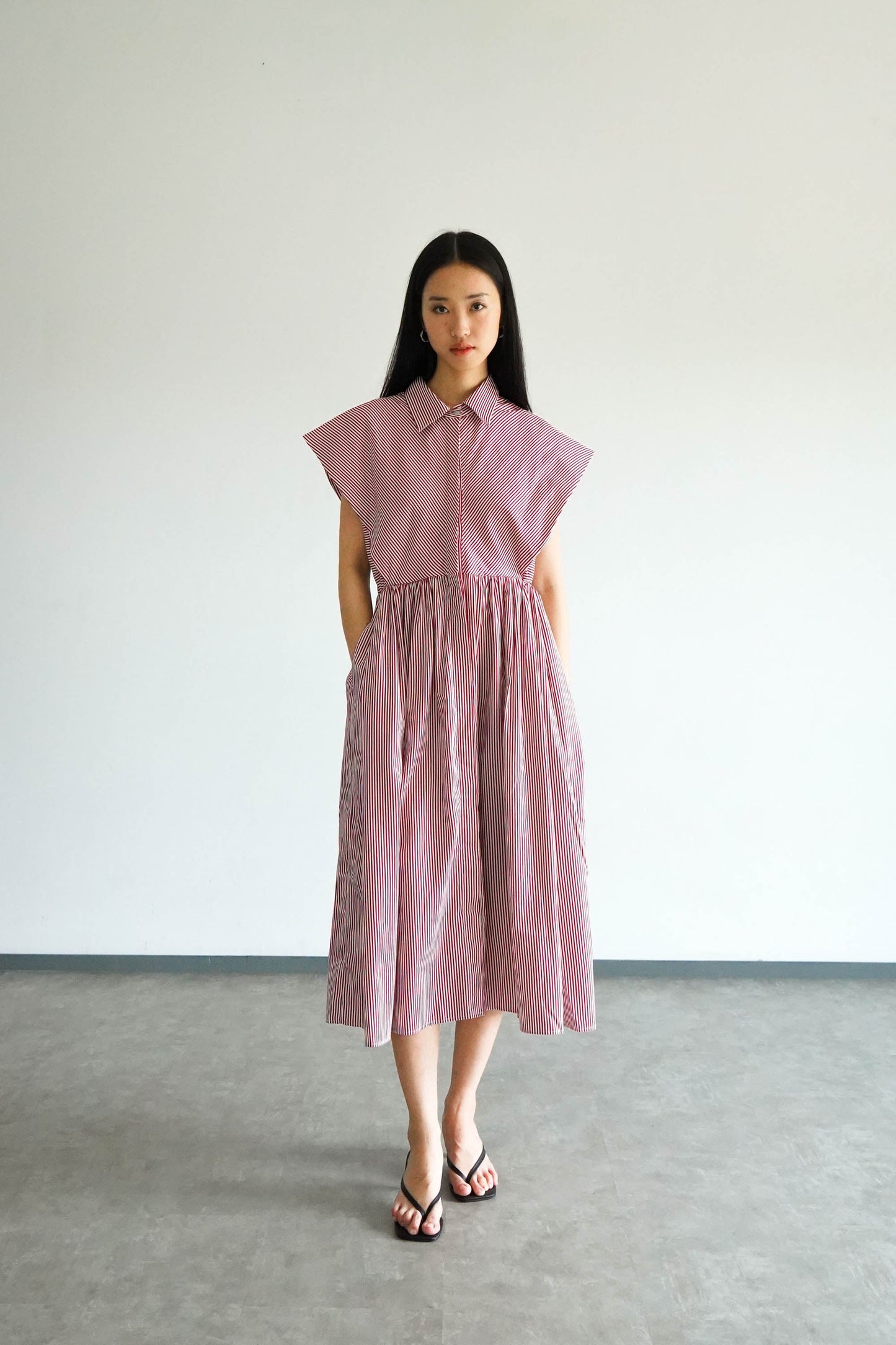 Playa Dress - Maroon Stripes