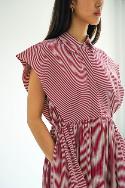 Playa Dress - Maroon Stripes