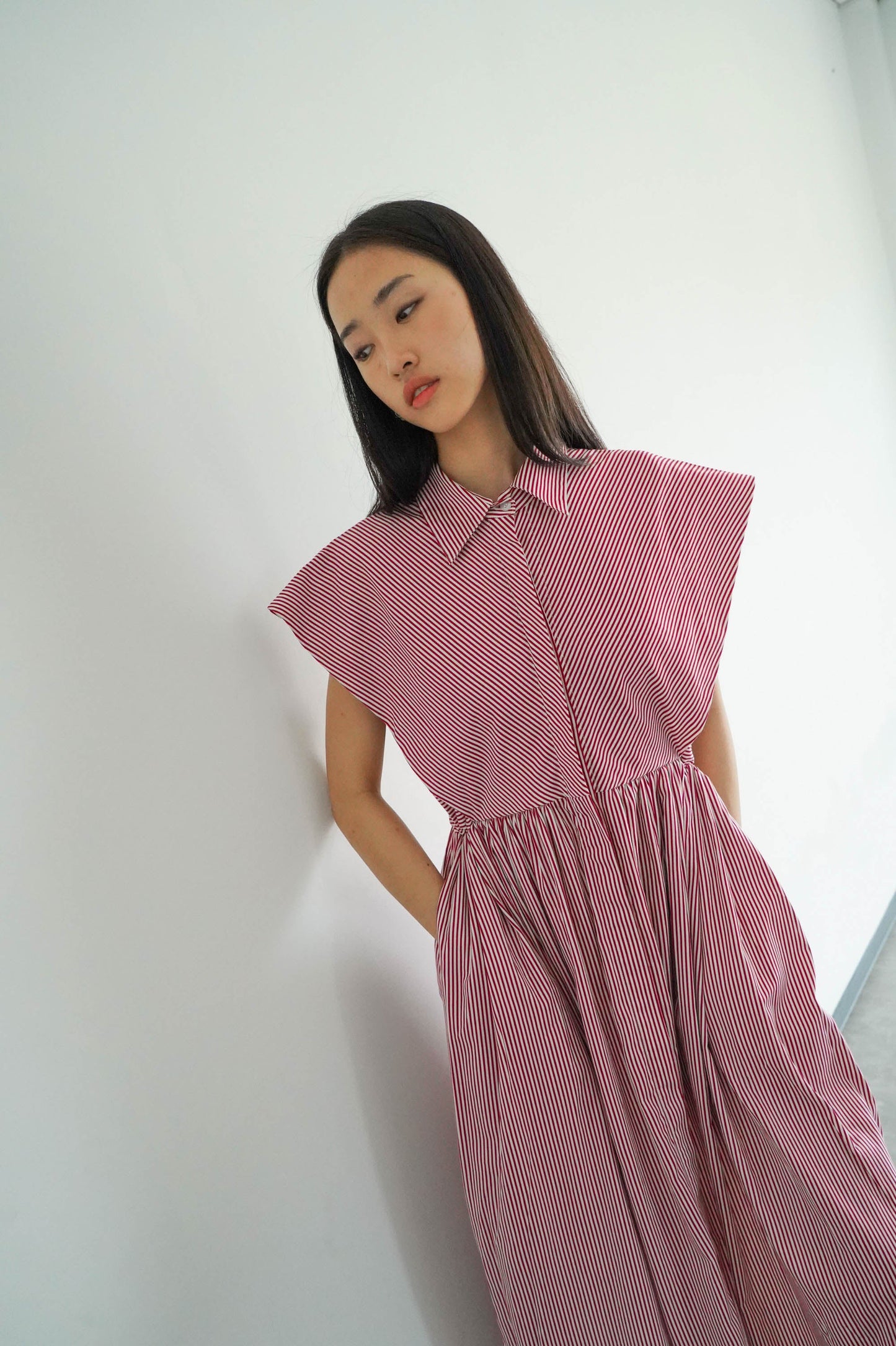 Playa Dress - Maroon Stripes