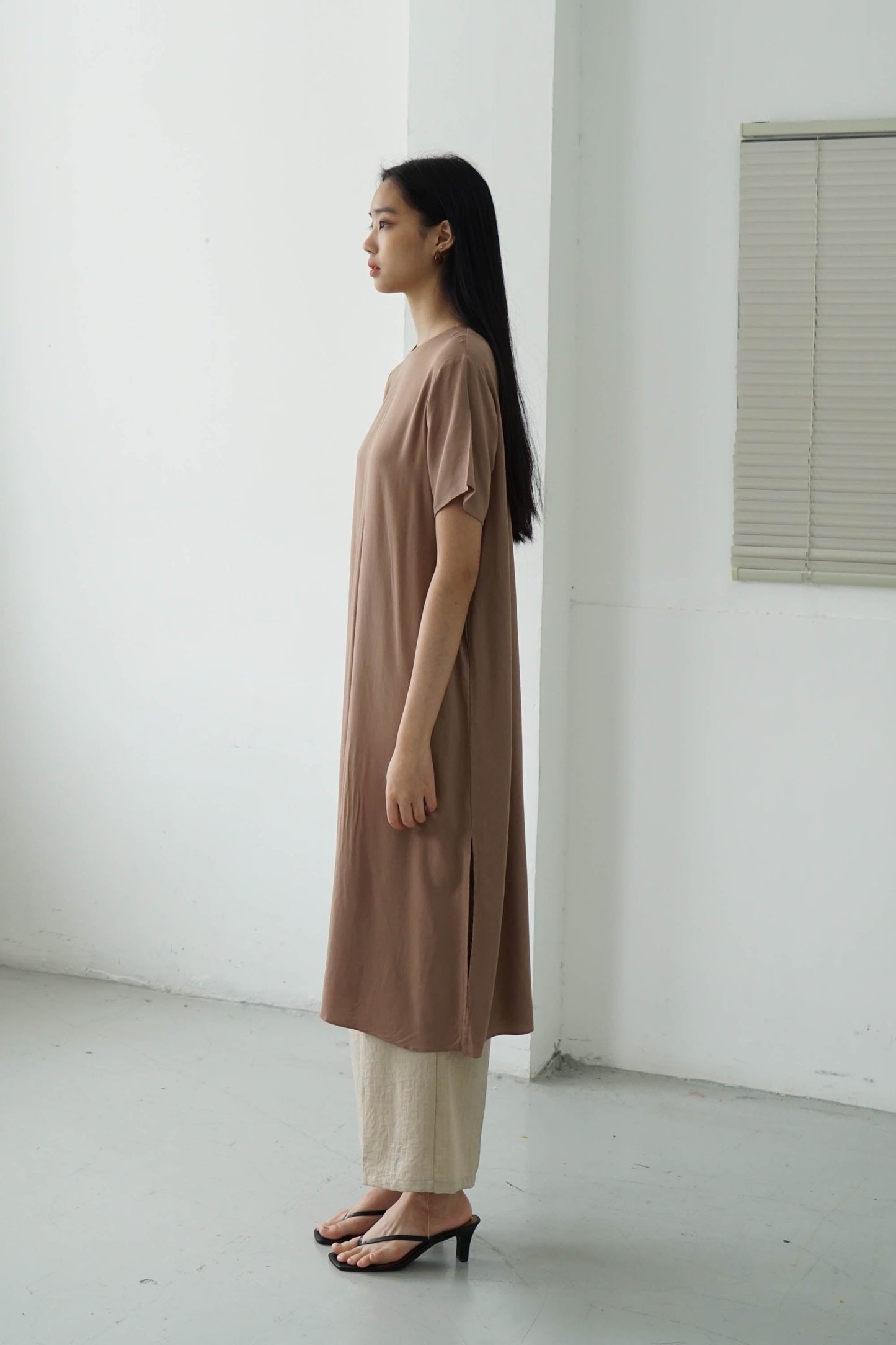 Basic Loose Dress - Brown