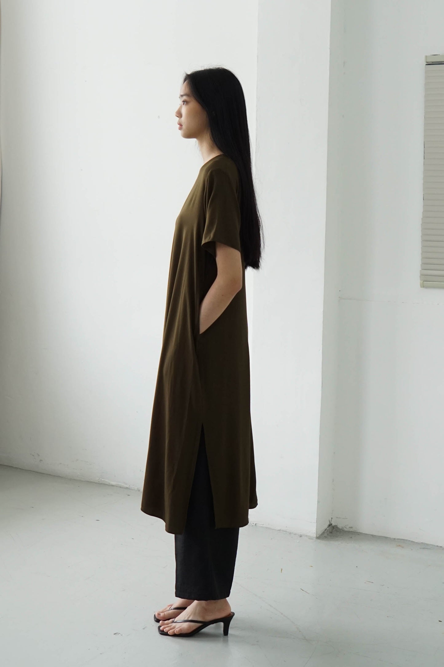 Basic Loose Dress - Olive