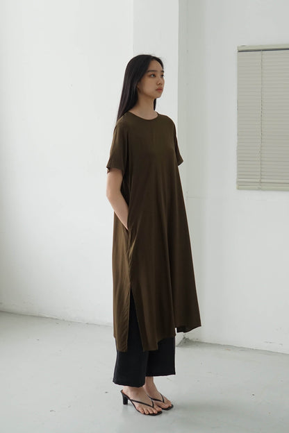 Basic Loose Dress - Olive