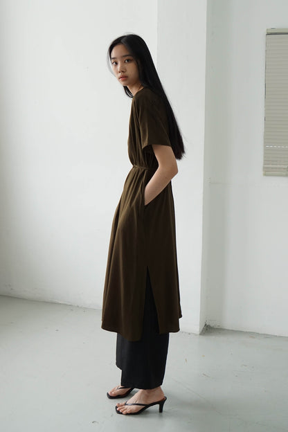 Basic Loose Dress - Olive