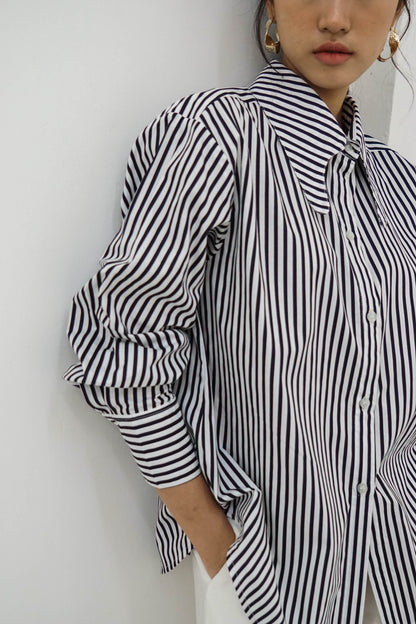 Millie Shirt - Black Stripes