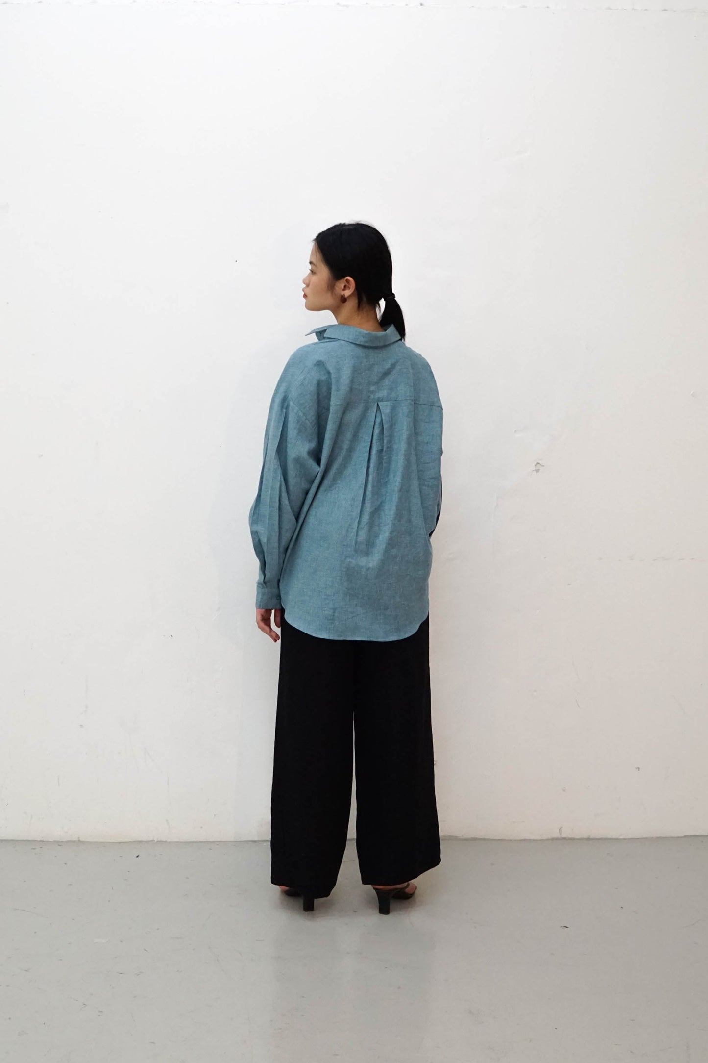 Oversized Linen Shirt - Sky Blue