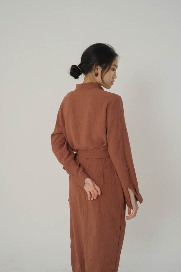 Sada Crinkle Dress - Brown