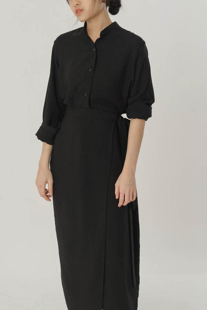 Sada Crinkle Dress - Black