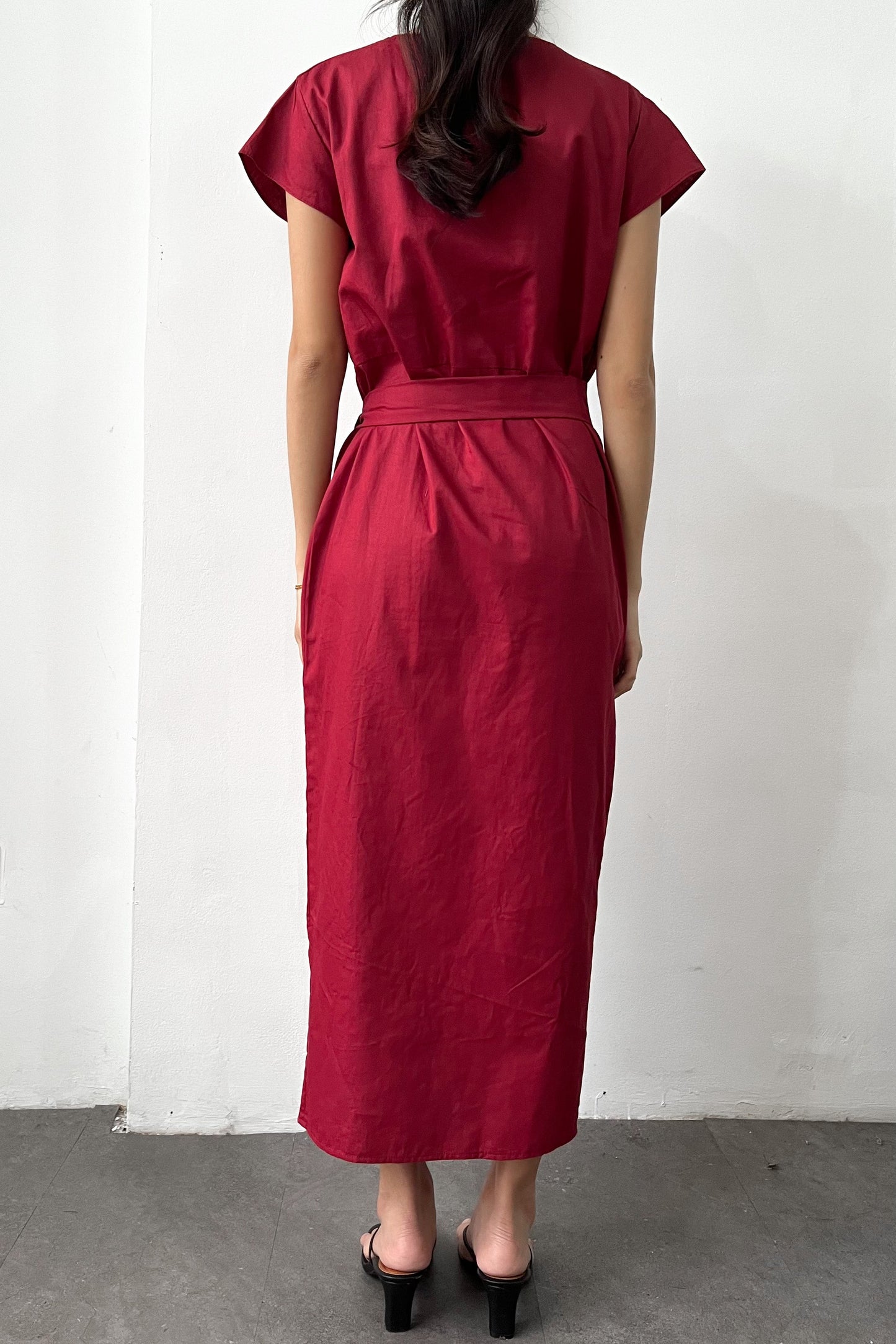 Akina Dress - Maroon