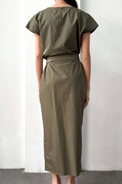 Akina Dress - Moss Green