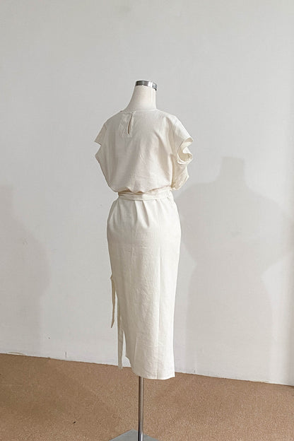 Akina Dress - Linen White