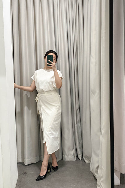 Akina Dress - Linen White