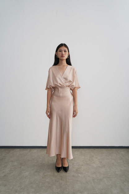 Midi Length Lily Dress - Champagne