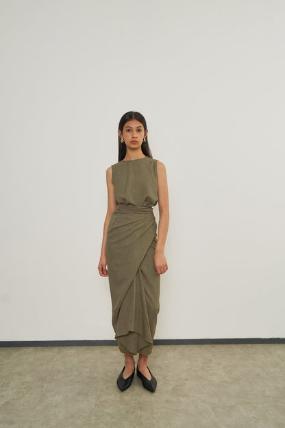 Eleya Dress - Moss Green