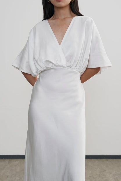 Midi Length Lily Dress - Broken White