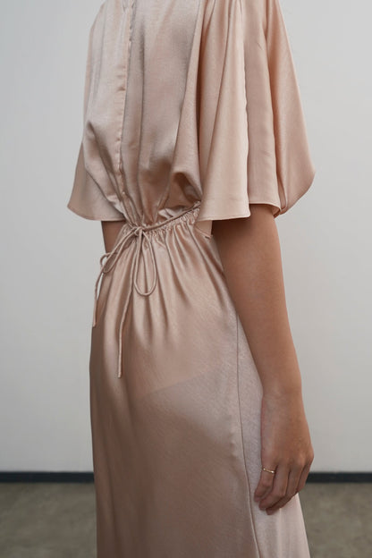 Midi Length Lily Dress - Champagne