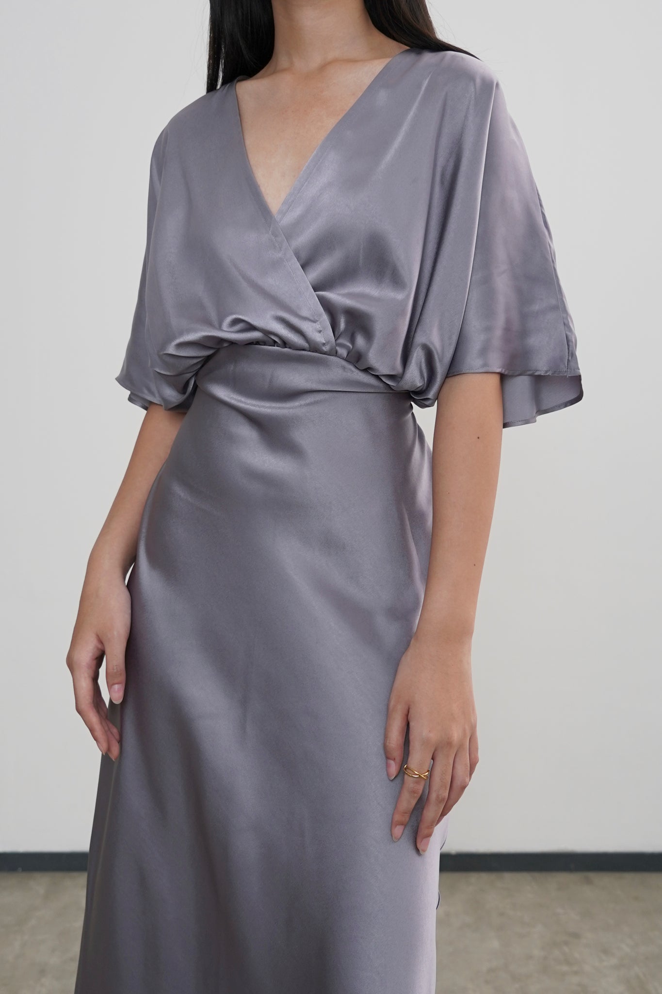 Midi Length Lily Dress - Ash Grey