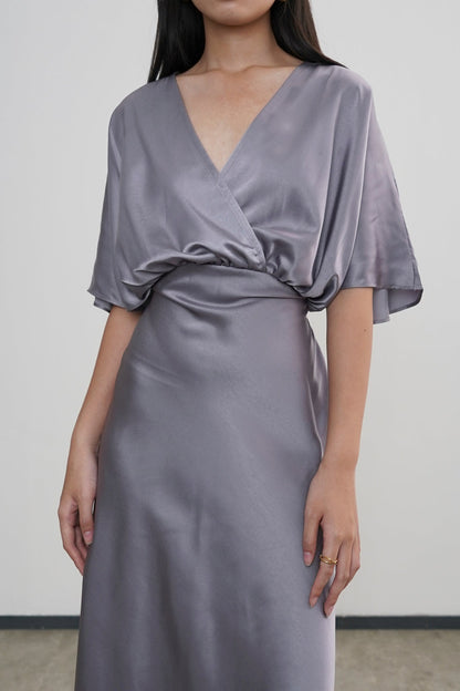 Midi Length Lily Dress - Ash Grey