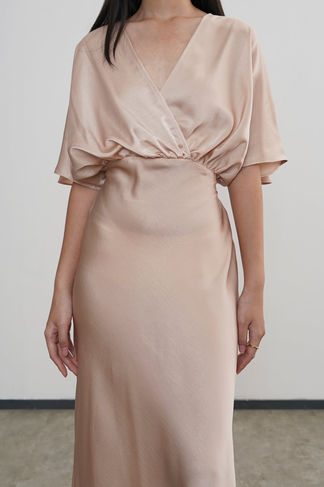 Midi Length Lily Dress - Champagne