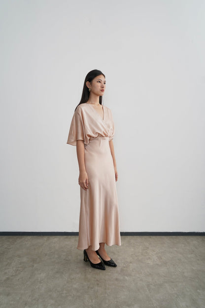 Midi Length Lily Dress - Champagne