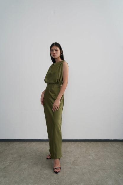 Neva Dress - Moss Green