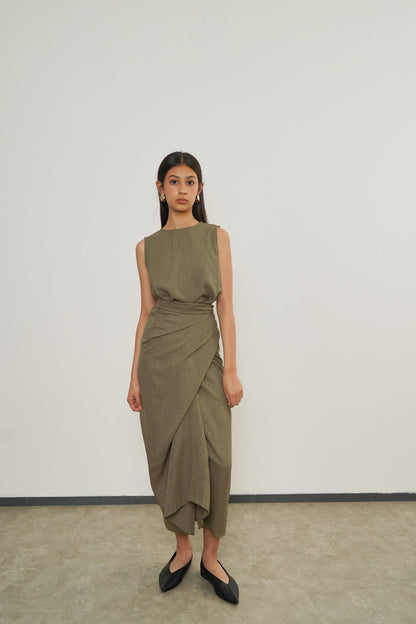 Eleya Dress - Moss Green