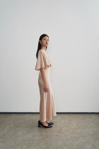 Midi Length Lily Dress - Champagne